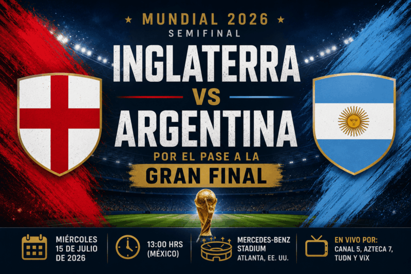 Inglaterra vs Argentina Semifinal Mundial 2026
