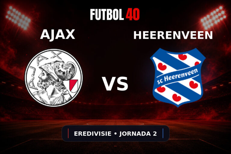 Ajax Amsterdam vs Heerenveen en vivo, Eredivisie 2026/27 Jornada 2