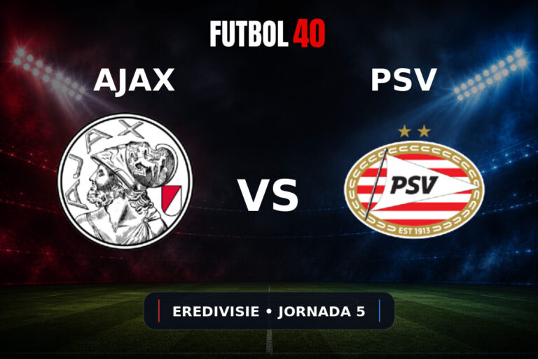Ajax Amsterdam vs PSV Eindhoven en vivo, Eredivisie 2026/27 Jornada 5
