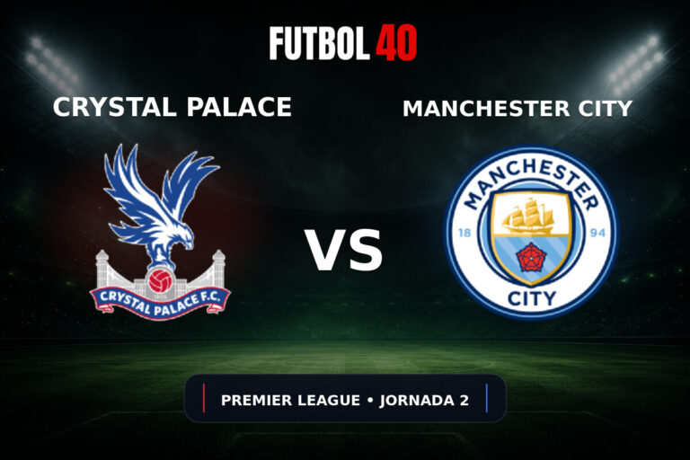 Crystal Palace vs Manchester City en vivo, Premier League 2026/27 Jornada 2