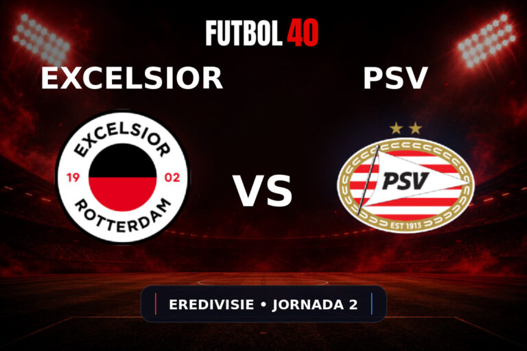 Excelsior vs PSV Eindhoven en vivo, Eredivisie 2026/27 Jornada 2