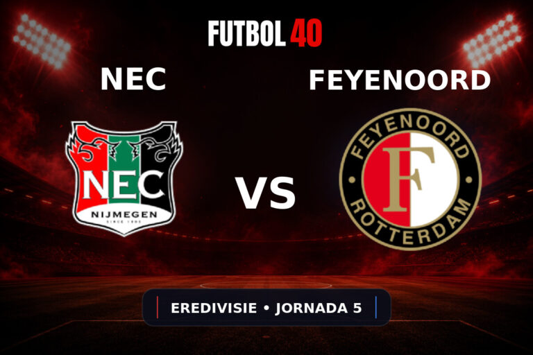 NEC Nijmegen vs Feyenoord Rotterdam en vivo, Eredivisie 2026/27 Jornada 5