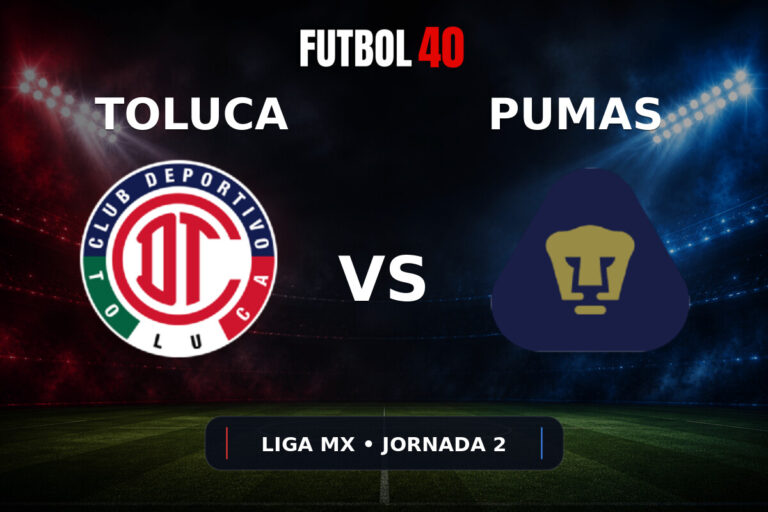 Toluca vs Pumas UNAM en vivo, Liga MX Apertura 2026 Jornada 2